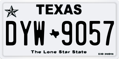 TX license plate DYW9057