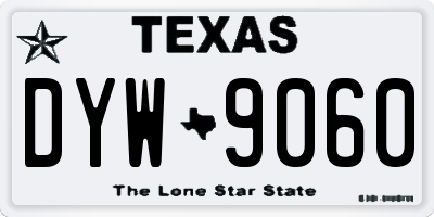 TX license plate DYW9060
