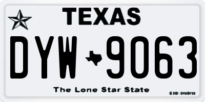 TX license plate DYW9063