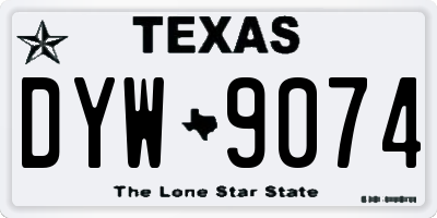 TX license plate DYW9074