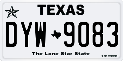 TX license plate DYW9083