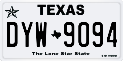 TX license plate DYW9094