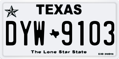 TX license plate DYW9103