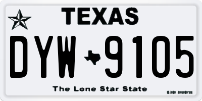 TX license plate DYW9105