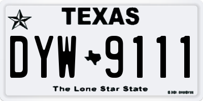 TX license plate DYW9111