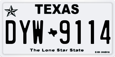 TX license plate DYW9114