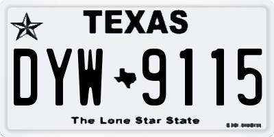 TX license plate DYW9115