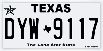 TX license plate DYW9117