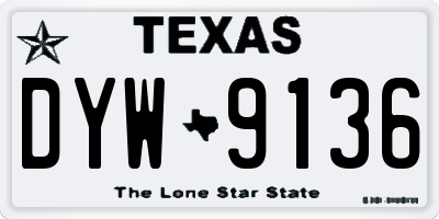 TX license plate DYW9136