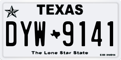 TX license plate DYW9141