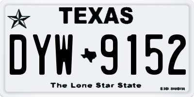 TX license plate DYW9152