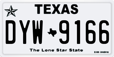 TX license plate DYW9166