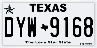 TX license plate DYW9168