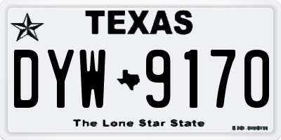 TX license plate DYW9170