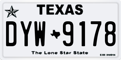 TX license plate DYW9178