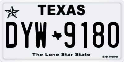TX license plate DYW9180