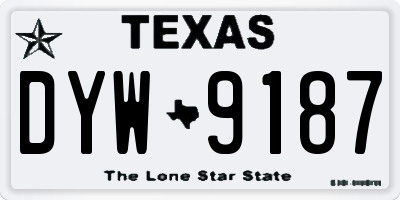 TX license plate DYW9187