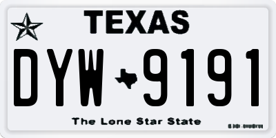 TX license plate DYW9191