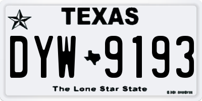 TX license plate DYW9193