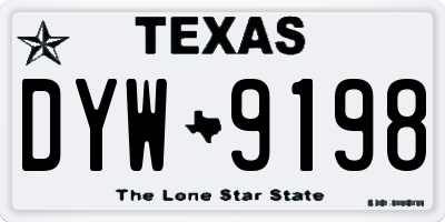 TX license plate DYW9198