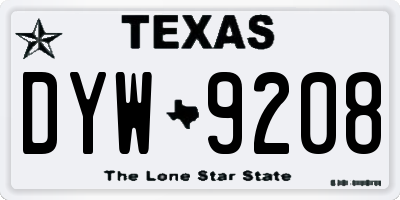 TX license plate DYW9208