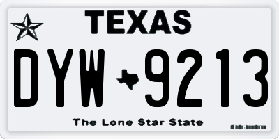 TX license plate DYW9213