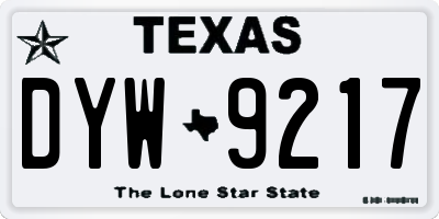 TX license plate DYW9217