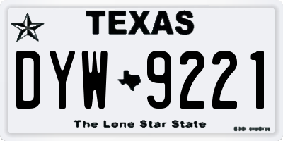 TX license plate DYW9221