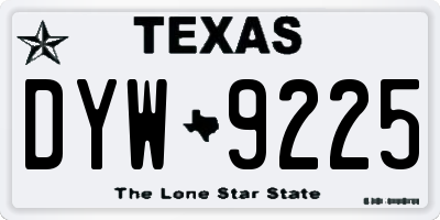 TX license plate DYW9225