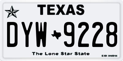 TX license plate DYW9228
