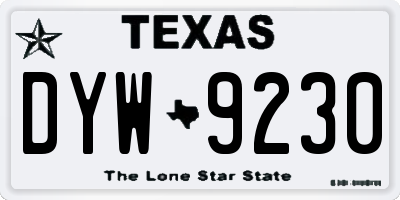 TX license plate DYW9230