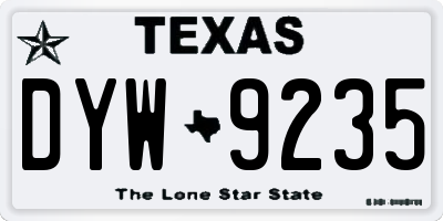 TX license plate DYW9235