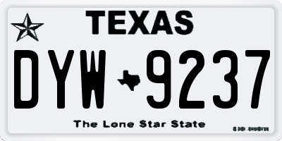 TX license plate DYW9237