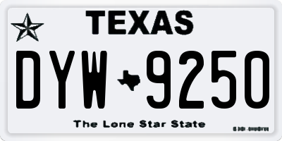 TX license plate DYW9250