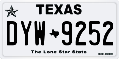 TX license plate DYW9252