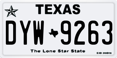 TX license plate DYW9263