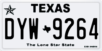 TX license plate DYW9264