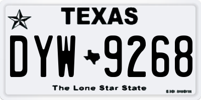 TX license plate DYW9268