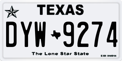 TX license plate DYW9274