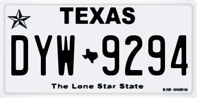 TX license plate DYW9294