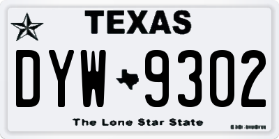 TX license plate DYW9302