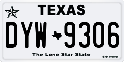TX license plate DYW9306