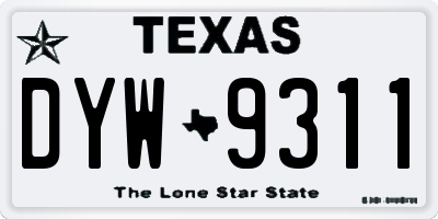 TX license plate DYW9311