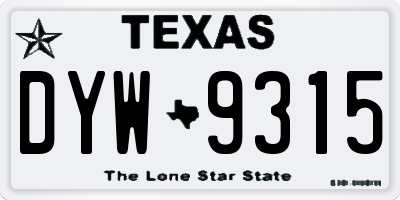 TX license plate DYW9315