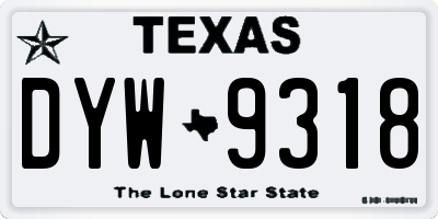TX license plate DYW9318