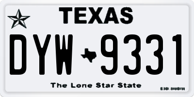 TX license plate DYW9331