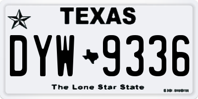 TX license plate DYW9336