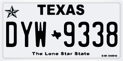 TX license plate DYW9338