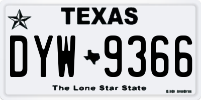 TX license plate DYW9366