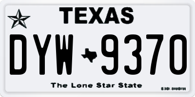 TX license plate DYW9370